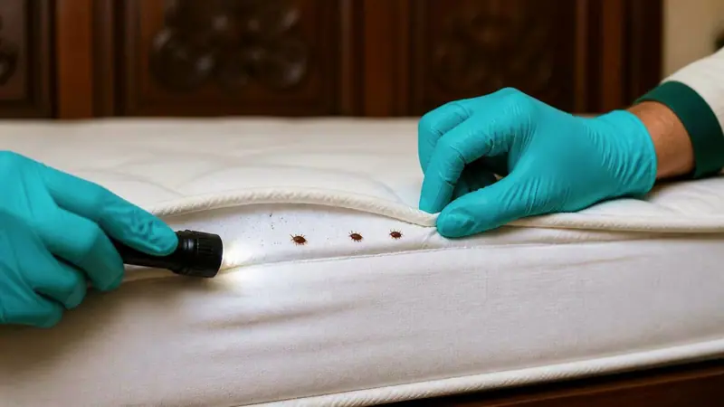 Shield Agro technician carrying out bed bug (khatmal) treatment