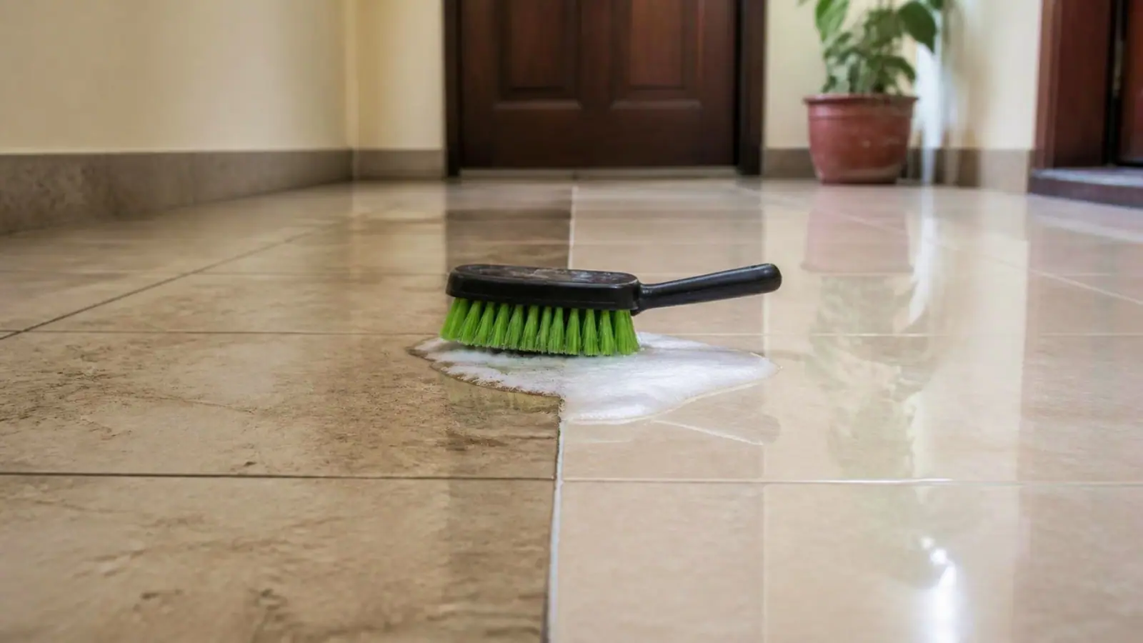 Shield Agro technician carrying out tile & grout cleaning